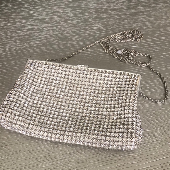 Johann Becker Elegant Vintage Rhinestone Clutch Bag Silver